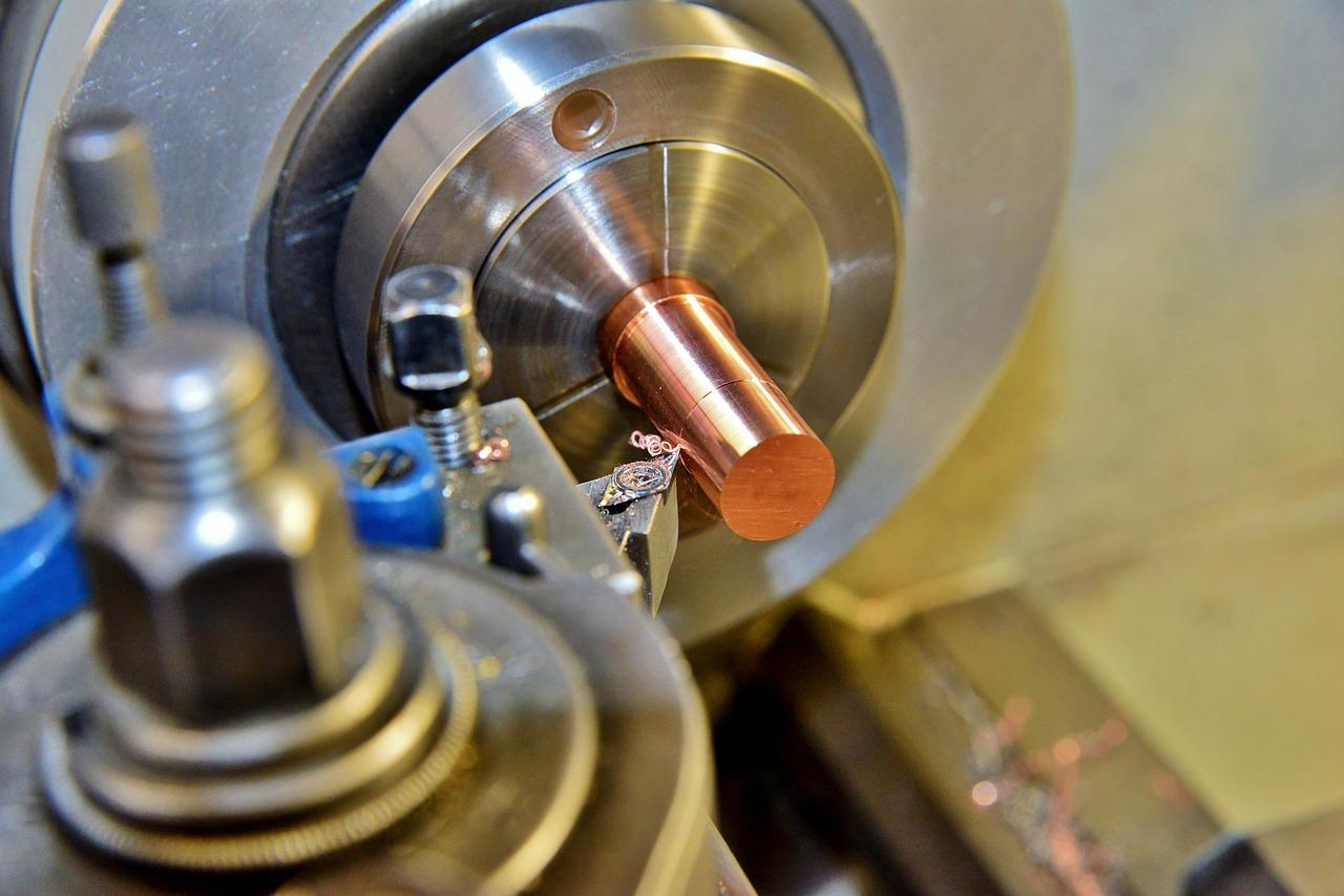 CNC Lathe Machine Working on Workpiece